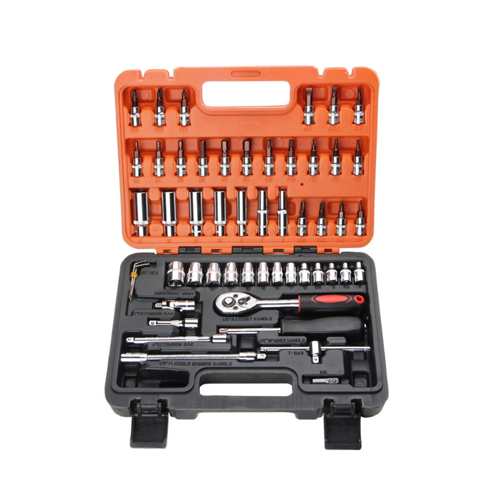 53PCS 1/4 Inch Drive Socket Ratchet Wrench Set Mechanic Tools Kit for Auto Repair & Household