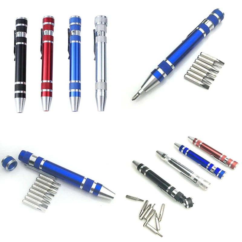 Multifunction 8 in 1 Pocket Precision Mini Screwdriver Pen Repair Hand Tools Kit