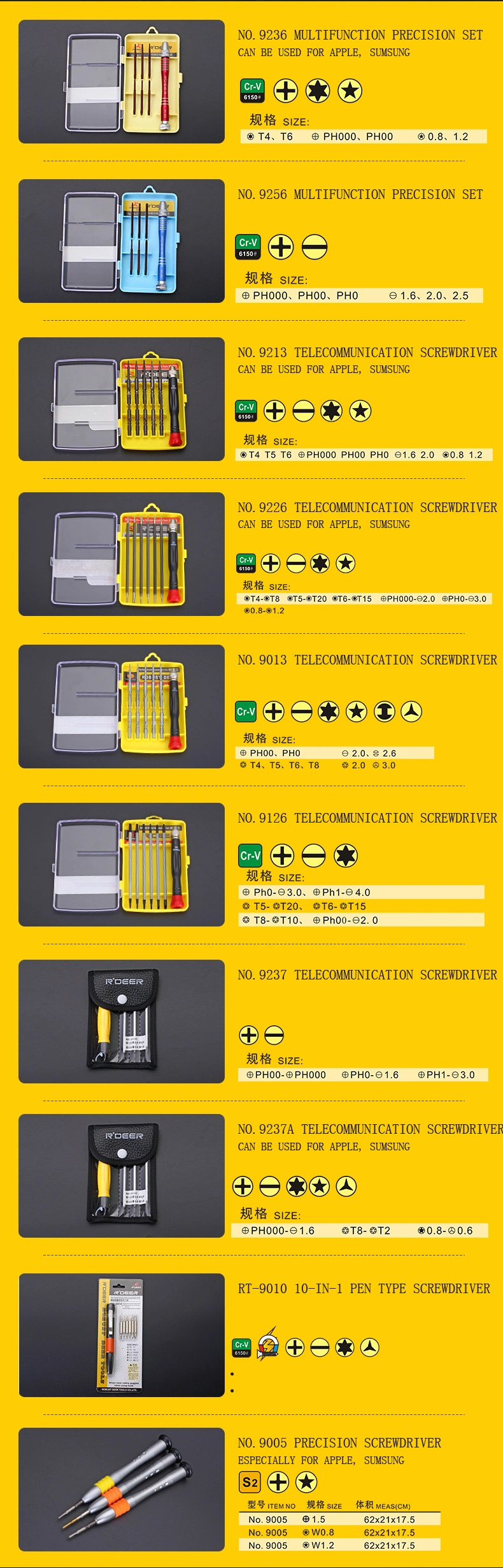 Rdeer Hand Tool Mutifunctional Precision Screwdriver Sets