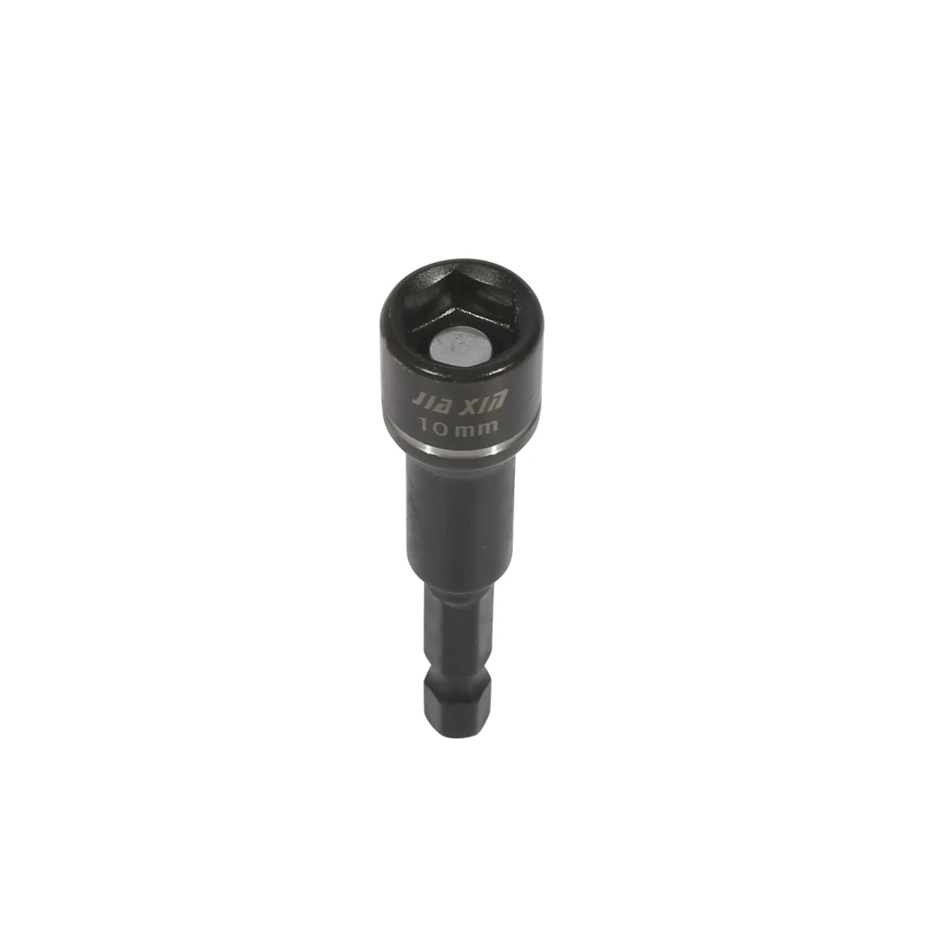 Hexagon 8mm X 65mm Magnetic Nut Setter with Black Oxide Hexagon Socket Nut Driver Socket Adapter